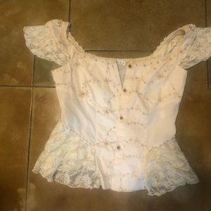 Lace & Bead detail button top